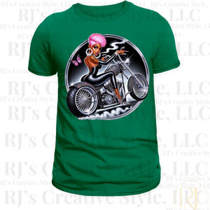 Melanin Pixie Pink Biker Babe Tops | RJ's Creative Style, LLC