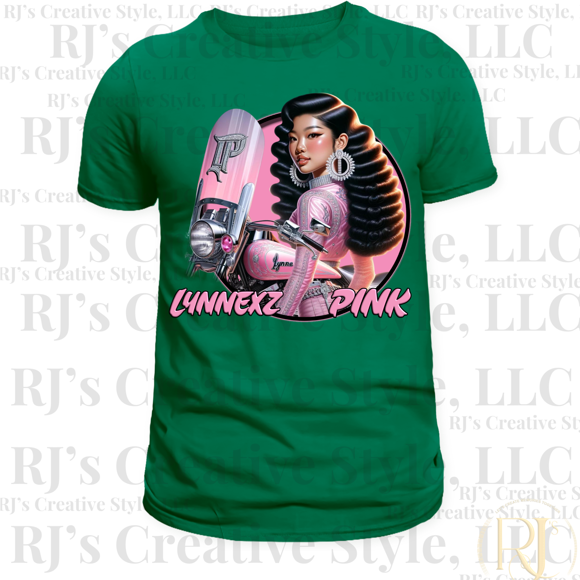 Biker Chick Lynnexz Pink Tee Shirt Tops | RJ's Creative Style, LLC