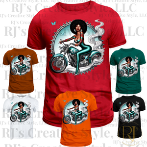 Melanin Diva Biker  T-Shirt Tops | RJ's Creative Style, LLC