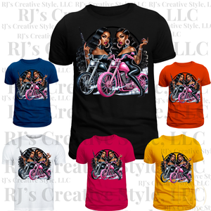 Melanin Hood-Rich Biker Babe T-Shirt Tops | RJ's Creative Style, LLC