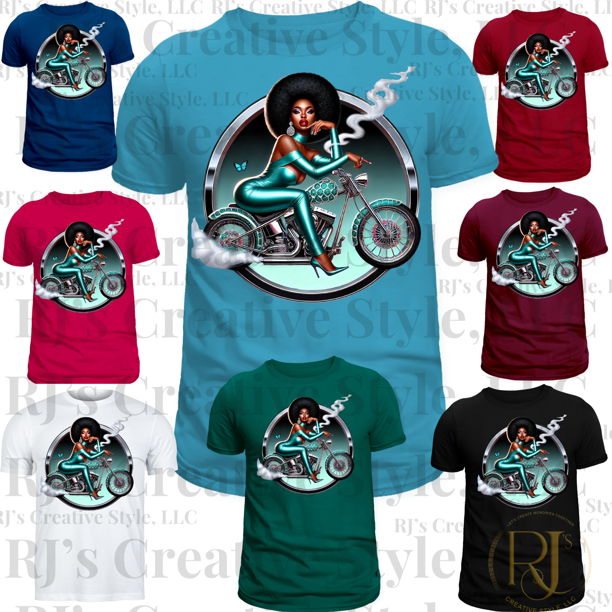 Melanin Women biker T-Shirt Tops | RJ's Creative Style, LLC