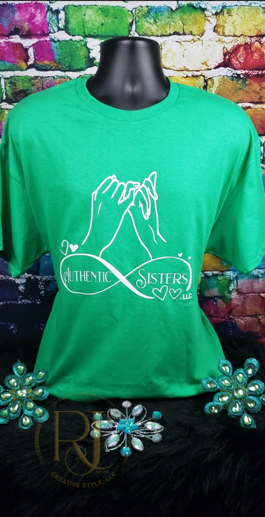 Authentic Sisters Infinity T- Shirt Members Small / Kelly Green