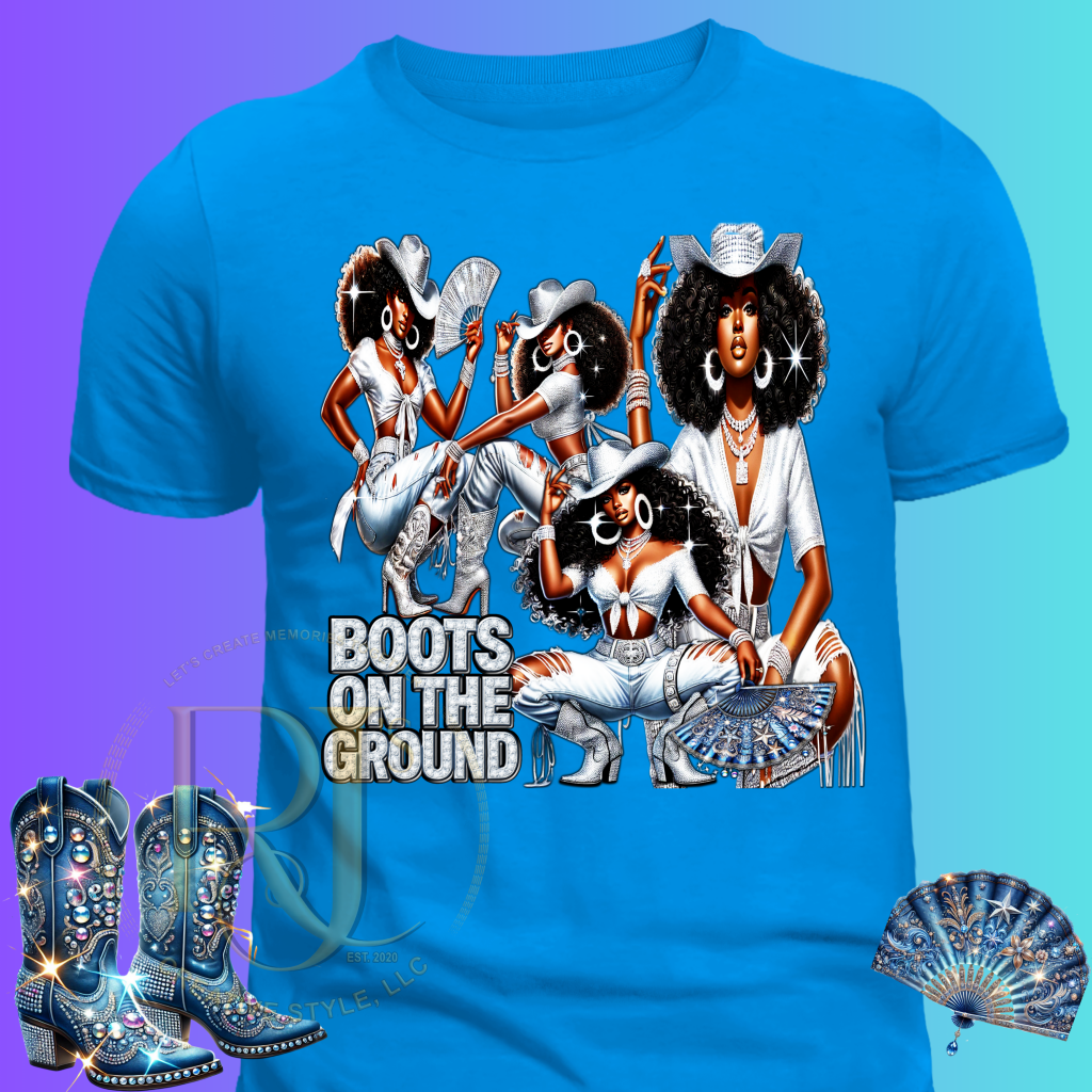 Boots On The Ground Talk Western to Me | RJ’s Creative Style LLC S / Light Blue / Short Tops
