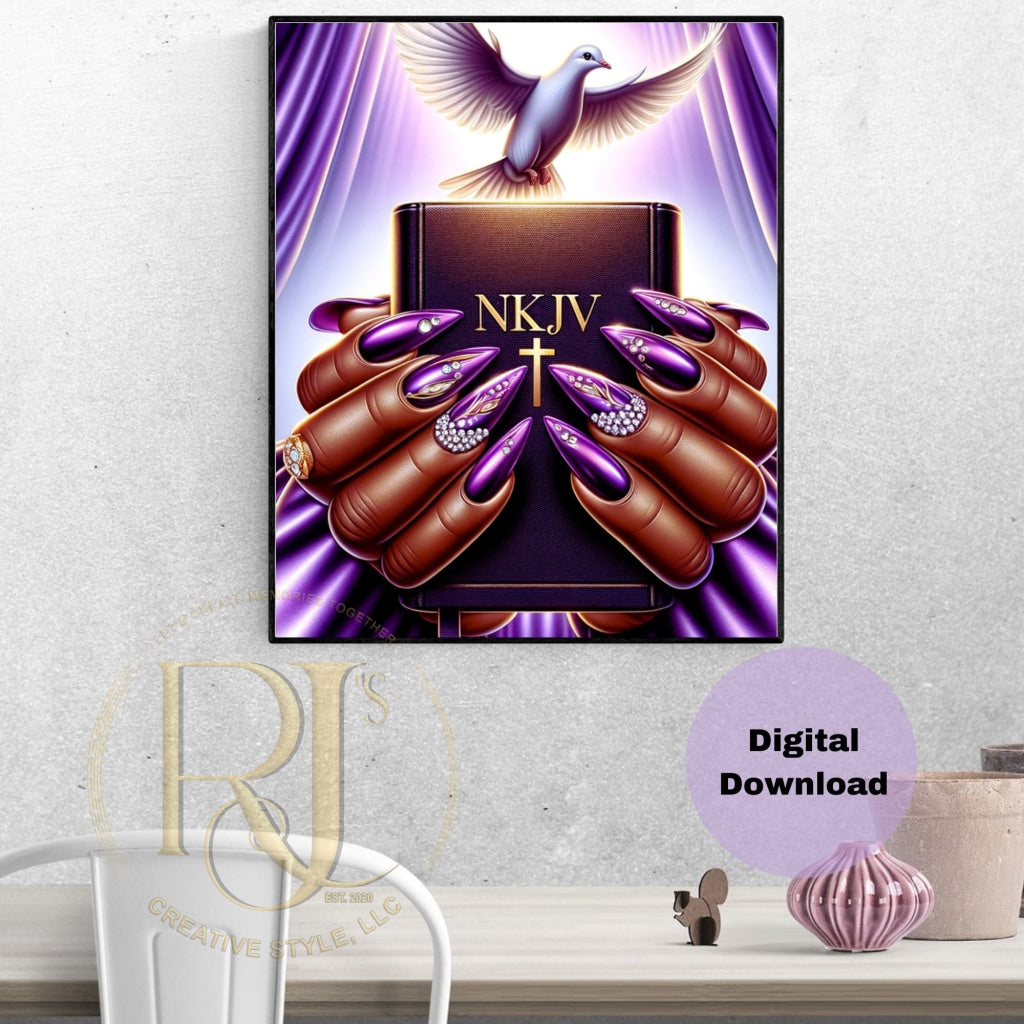 Wall Art - Spiritual Decor Printable Purple Prayer Decor