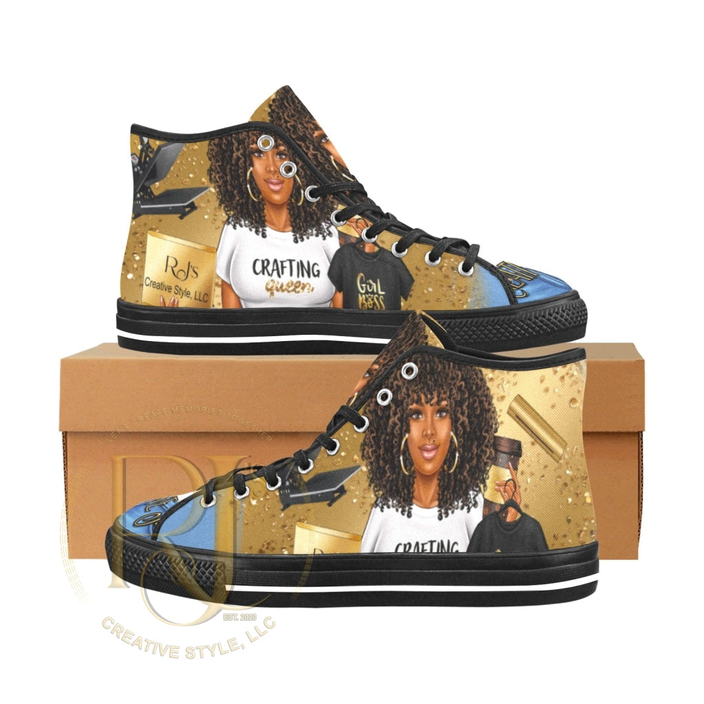 All Things Logo High Top Women Shoes | Rjs Creative Style Llc