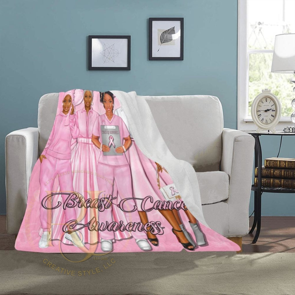 Breast Cancer Awareness Blanket Ultra-Soft Micro Fleece | Rjs Creative Style Llc 40X50